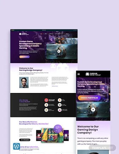 gaming company wordpress theme template