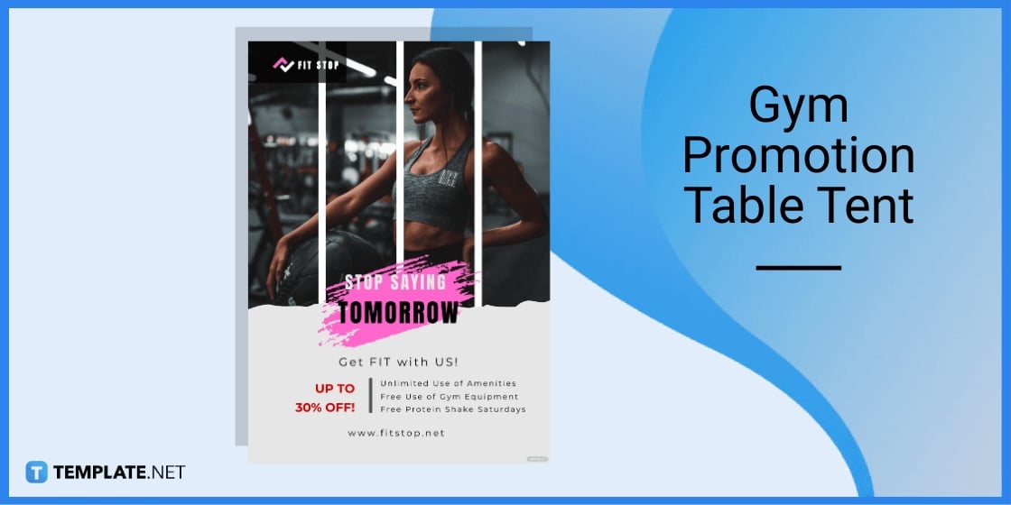 gym promotion table tent template