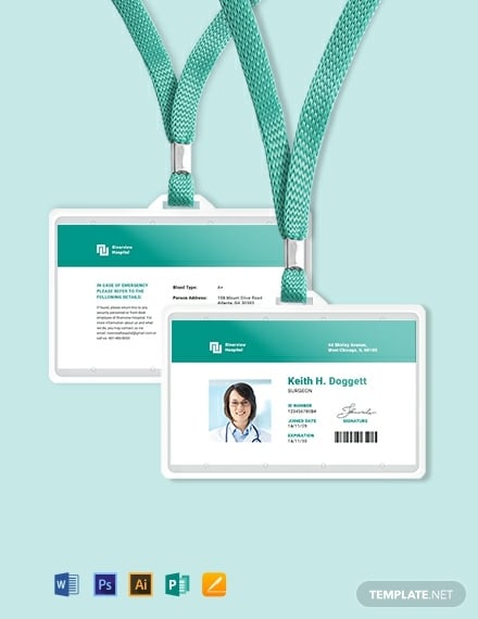 hospital id card template