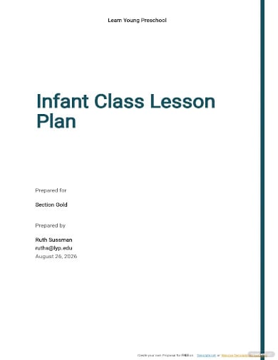 infant class lesson plan template