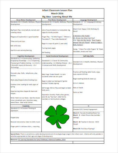 13+ Best Infant Lesson Plan Templates - PDF