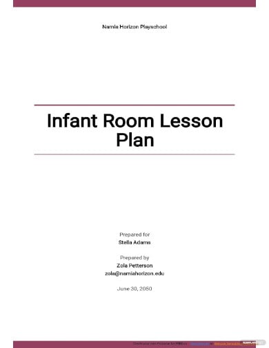 infant room lesson plan template
