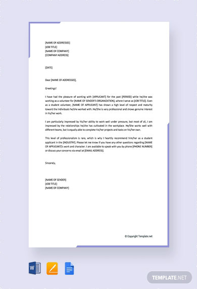 10+ Student Recommendation Letter Templates - PDF, Word, Apple Pages ...