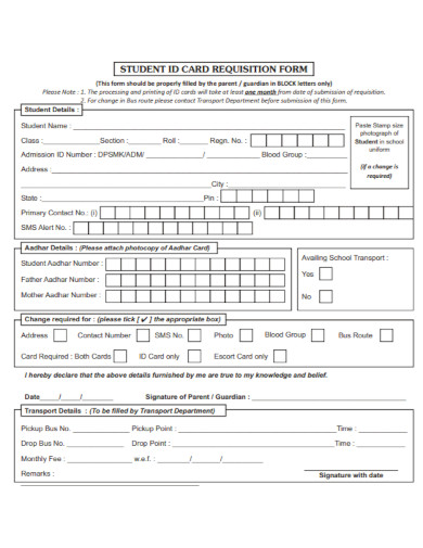 kindergarten homeschool student id card form