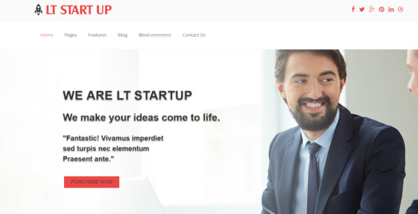 lt startup – smart wordpress theme for startup business