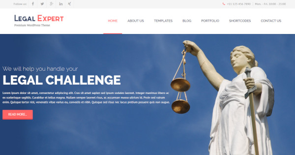 legal expert html5 and css3 wordpress theme