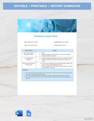 lesson note template