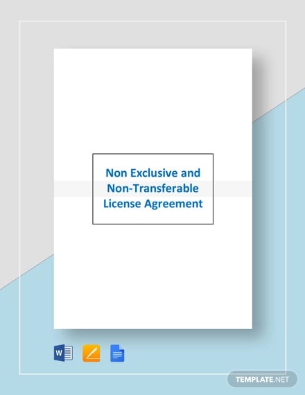 license agreement non transferable and non exclusive license template