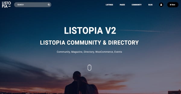 listopia elementor wordpress theme