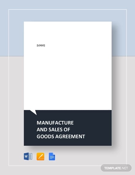 manufacture and sales of goods agreement template