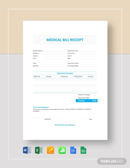 medical bill receipt