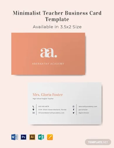 Business Cards For Teachers Templates Free