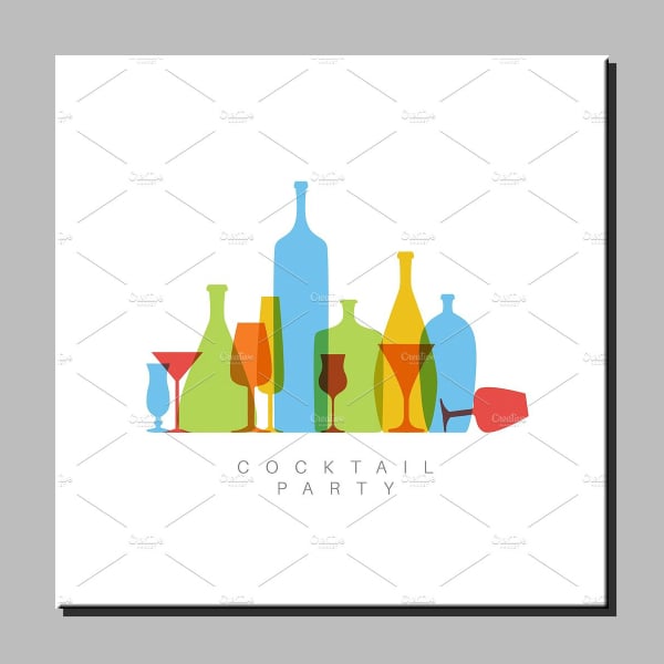 minimalist cocktail party invitation card