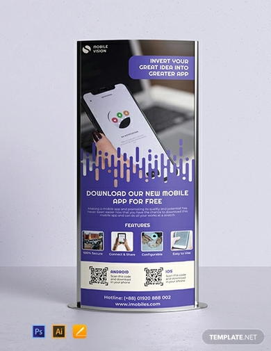 mobile app promotion roll up banner template