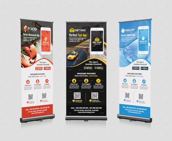 mobile app promotion roll up banners templates