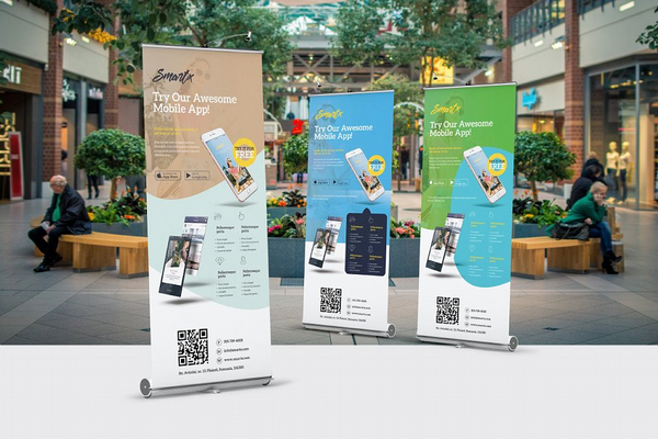mobile app roll up banner template