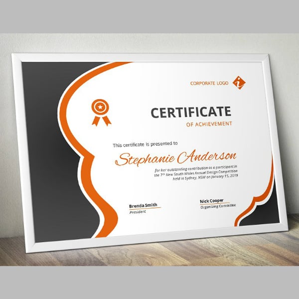 modern business word certificate sample