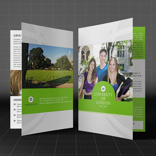 modern college bi fold brochure design