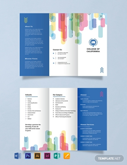 modern colorful college brochure layout