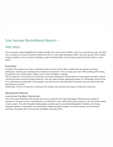 monthly recruitment report template
