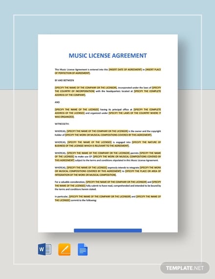 music license agreement template