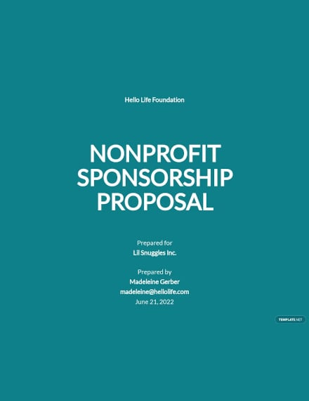 nonprofit sponsorship proposal template