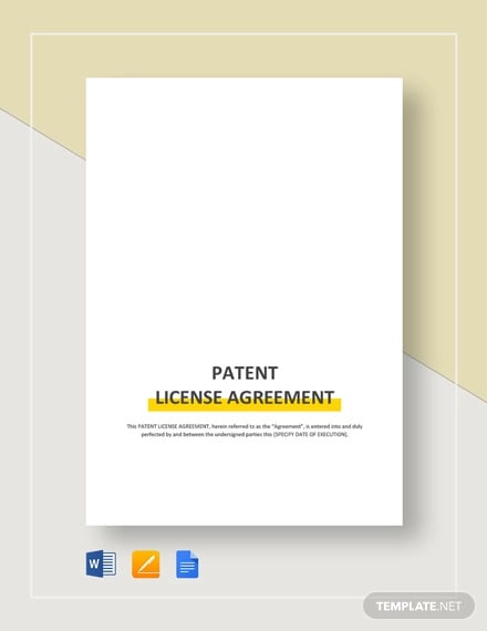 patent license agreement template