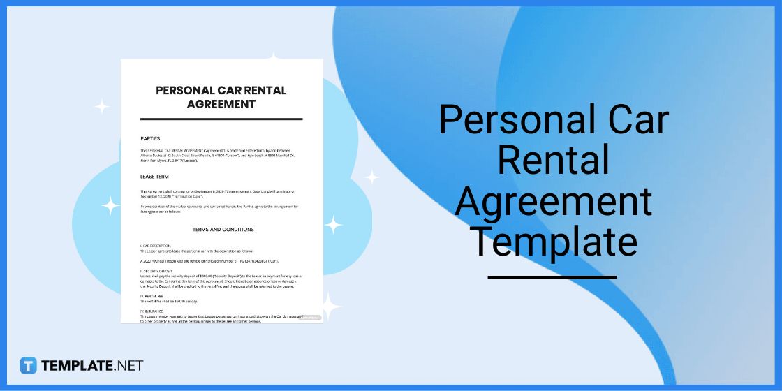 personal car rental agreement template