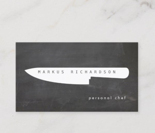personal chef catering business card