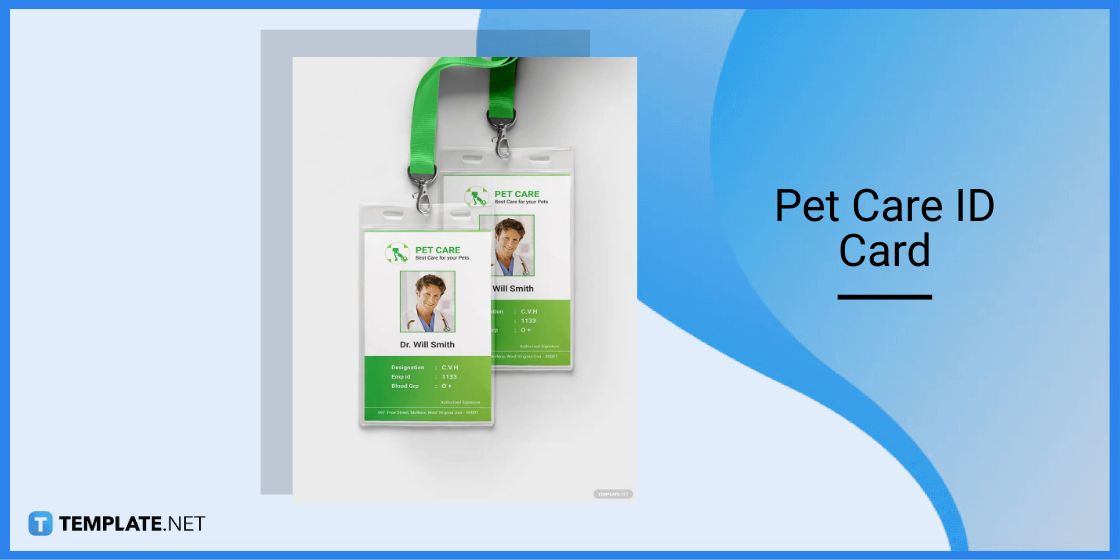 pet care id card template