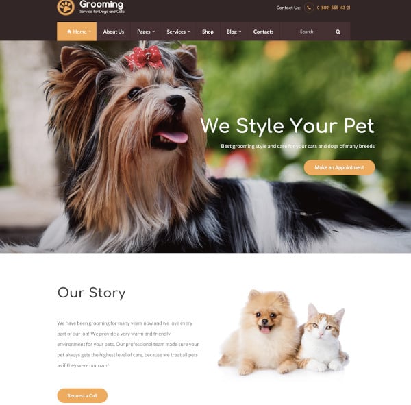 pet shop veterinary physician wordpress theme