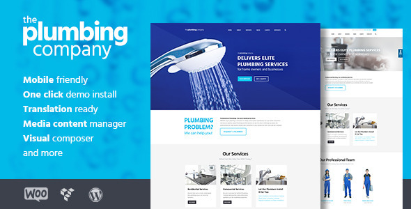 plumbing – fully adjustable responsive wordpress theme