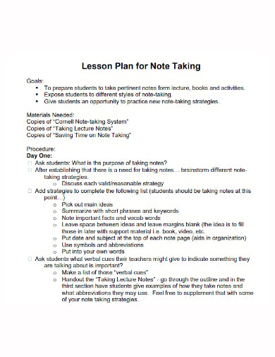 primary 1 lesson note template