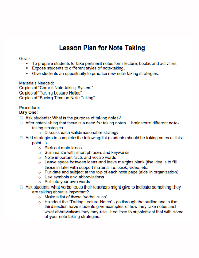 essay lesson note