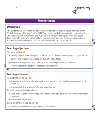 printable teachers note template