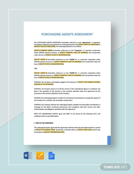 purchasing-agents-agreement-template
