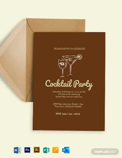 retro cocktail invitation template
