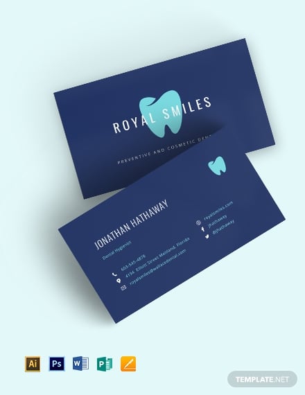 royal smile dental business card