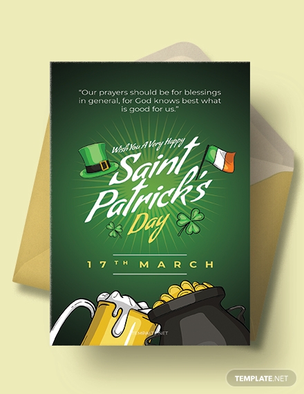 saint patricks day greeting card template