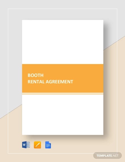 sample booth rental agreement template