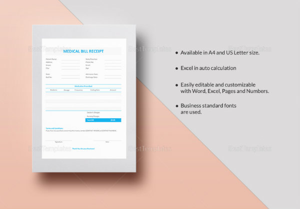 5 medical receipt templates pdf word google docs apple pages