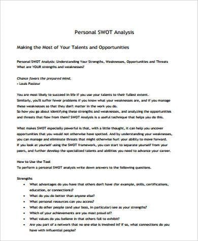 sample personal swot analysis 390