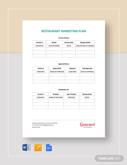sample restaurant marketing plan