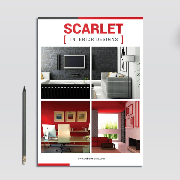 scarlet interior design bi fold brochure