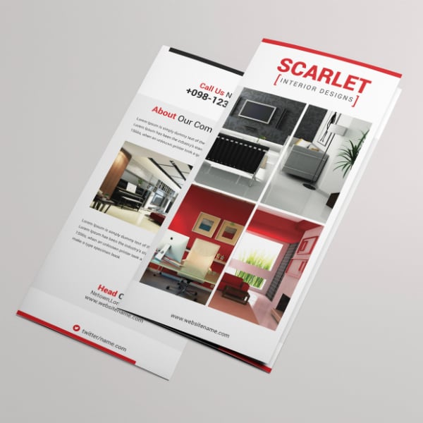 scarlet interior tri fold brochure example