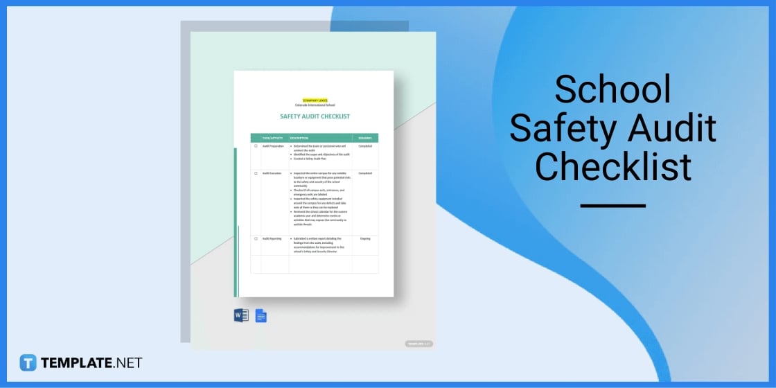 school safety audit checklist template