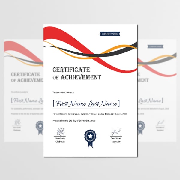 simple business achievement certificate layout