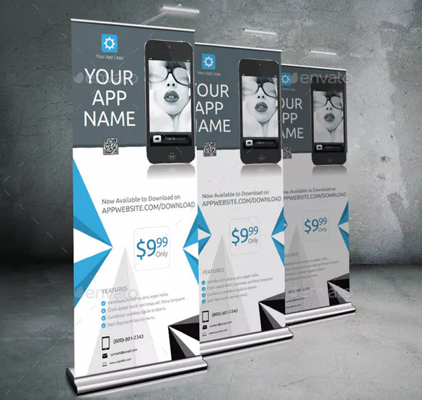 simple mobile app roll up banner
