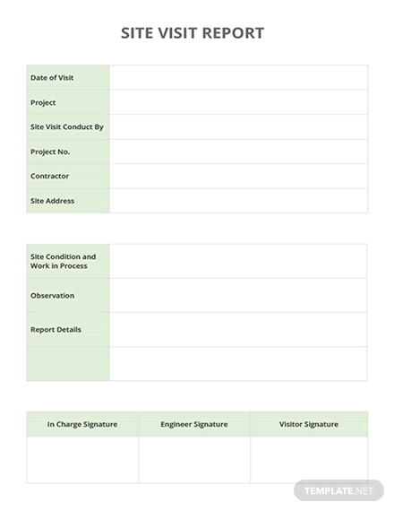 Free 18+ Site Visit Report Templates - MS Word, Google Docs, Pages, PDF ...