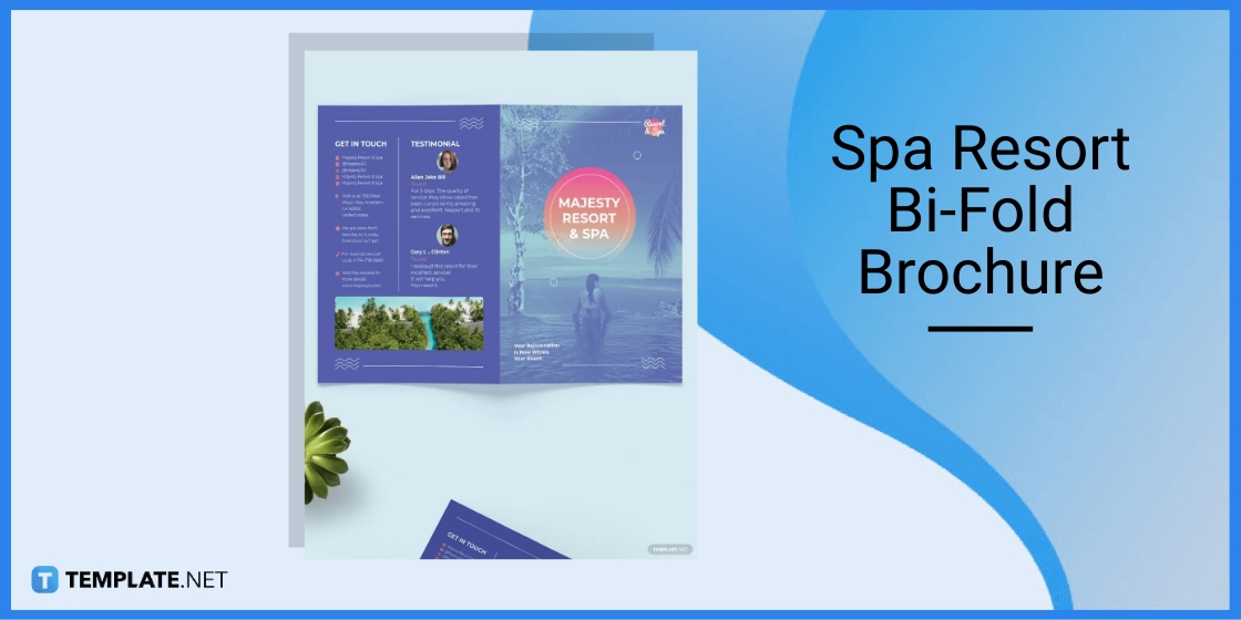 spa resort bi fold brochure template